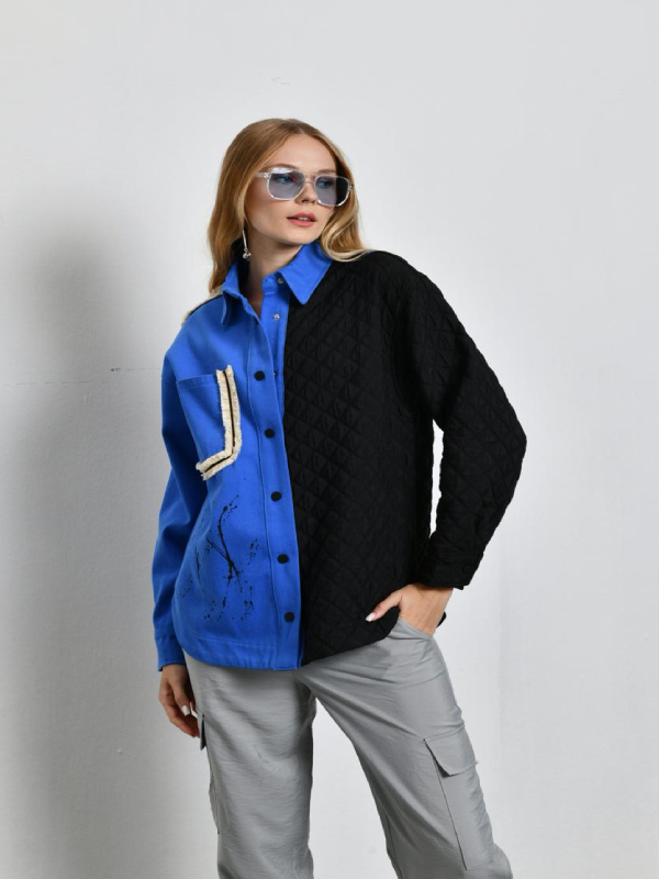 KAPÜTONE VE KADİFE PARÇALI GÖMLEK